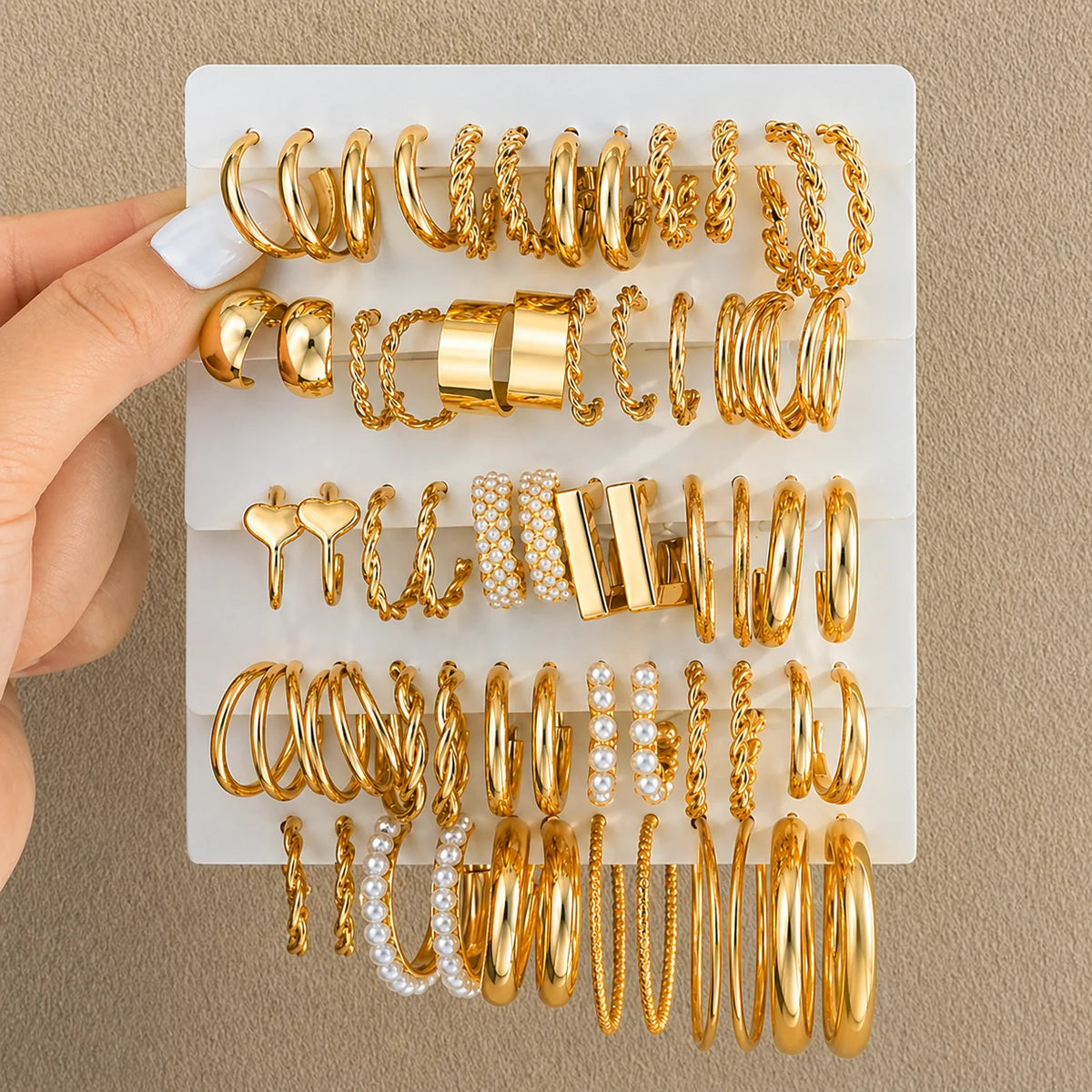 Set Arracadas Perla Vintage