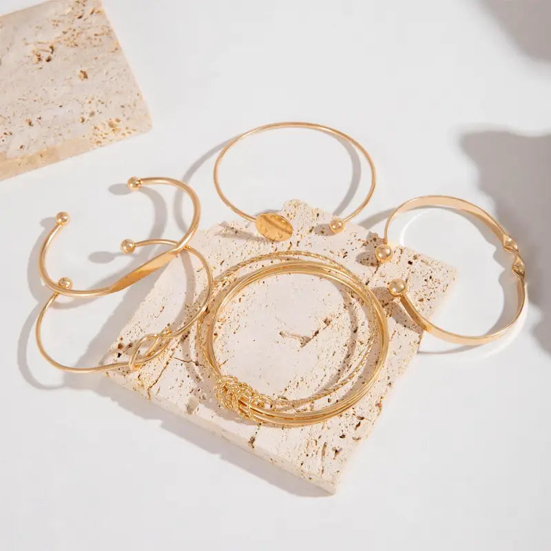 Set de Pulseras Elegancia con Nudos | Oro