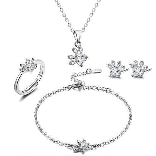 Set de Joyería de Pata en Oro Rosa