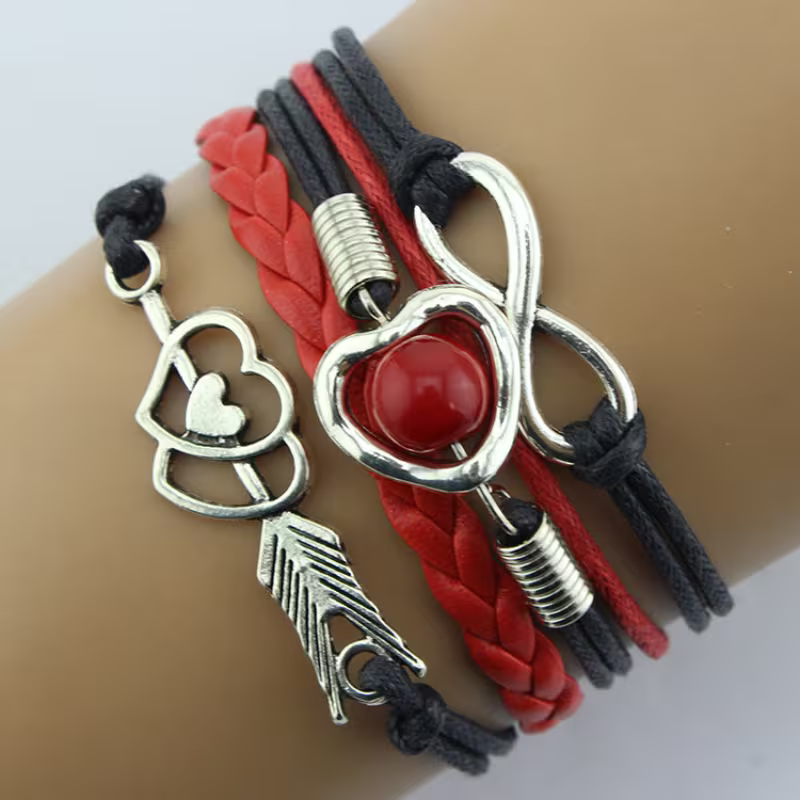 Pulsera Multicapa Corazón Multicolor