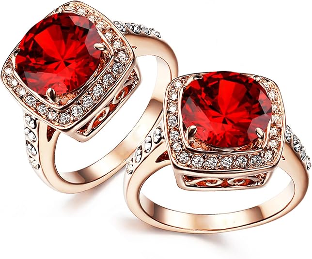 Anillo Declaración Halo de Rubí | Oro Rosa