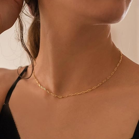 Collar de Rubí en Capas Clip de Papel | Oro