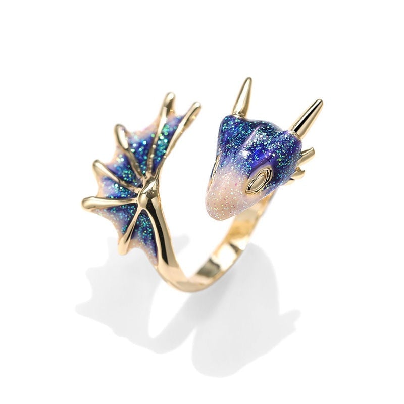 Anillo Ajustable Dragón en Plata