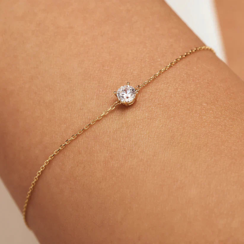 Pulsera de Piedra de Moisanita Cléa | Oro