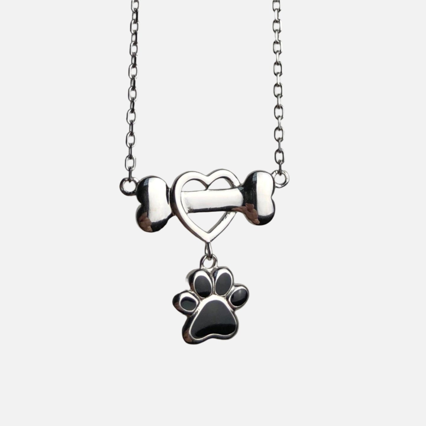 Collar Delicado de Pata de Perro en Acero Inoxidable