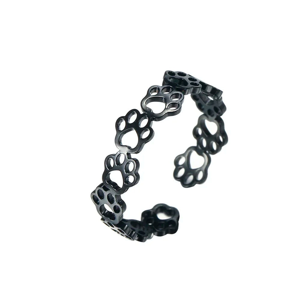 Anillo Ajustable de Huella de Pata