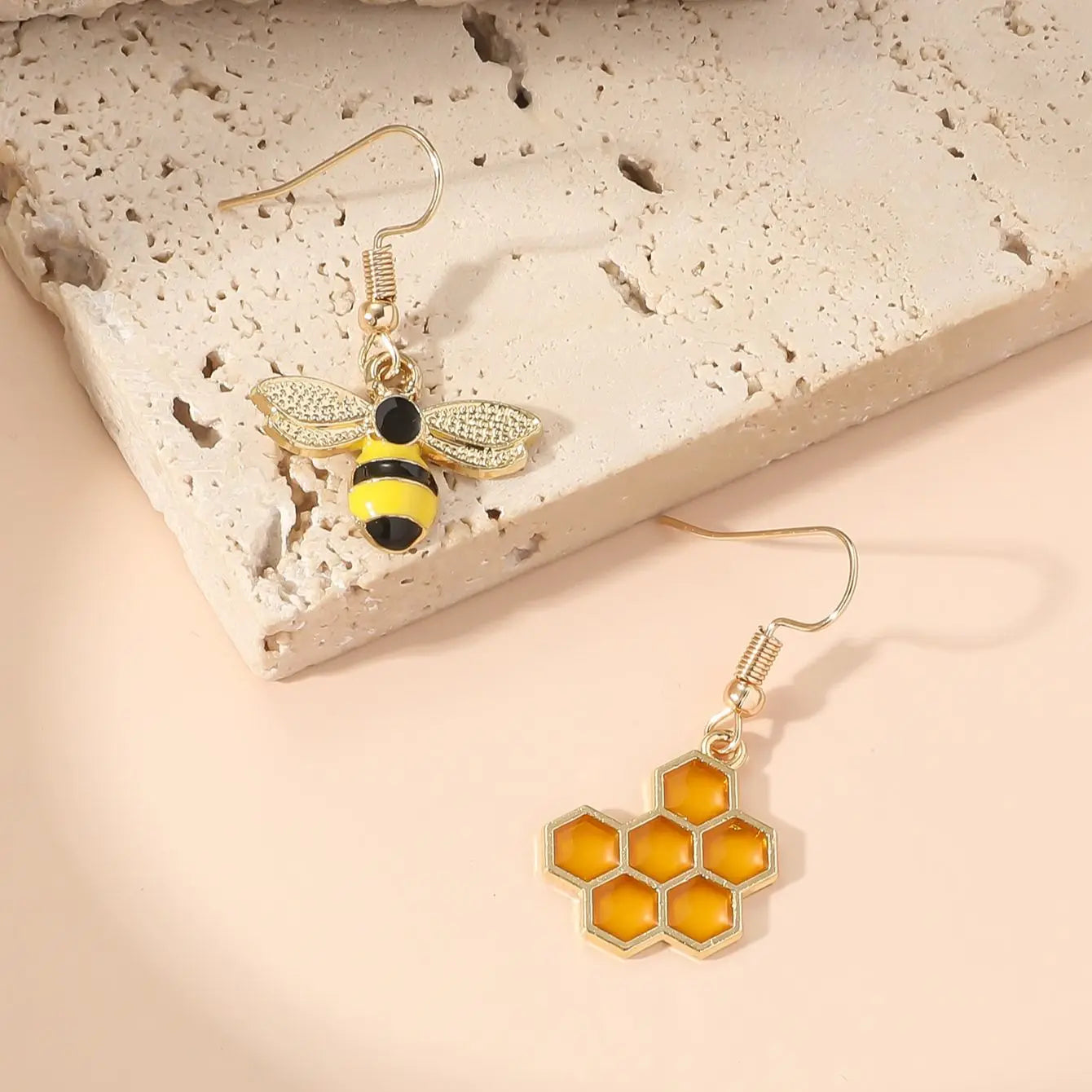 Pendientes de Panal y Abeja