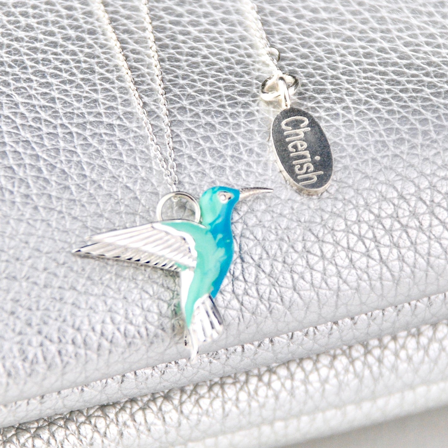 Collar de Colibrí con Esmalte en Plata de Ley