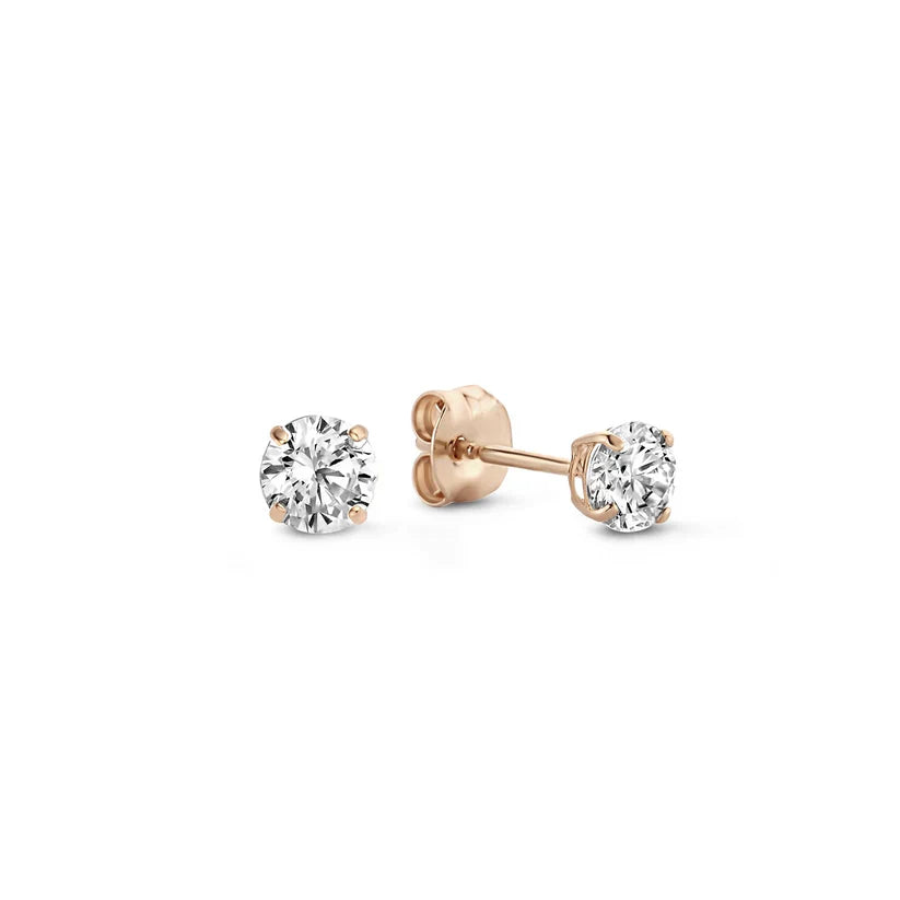 Aretes Stud con Piedras Larmes de Lune | Oro Blanco