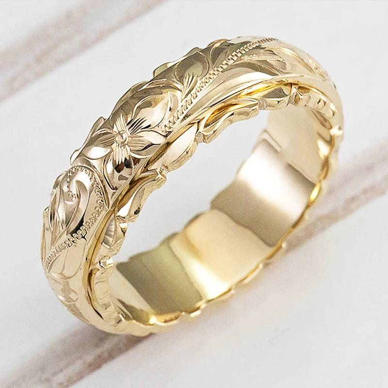 Anillo de Flor de Oro Vintage