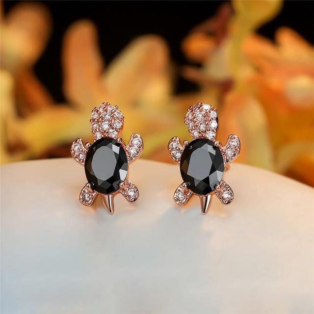 Pendientes de Tortuga Marina en Zirconio y Plata