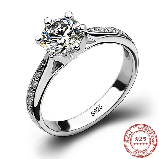 Anillo Solitario Plata 925