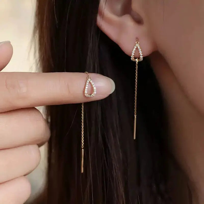 Pendientes Gota de Cristal Colgantes Largos