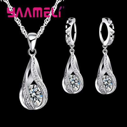 Set Collar y Pendientes Gota de Rocío