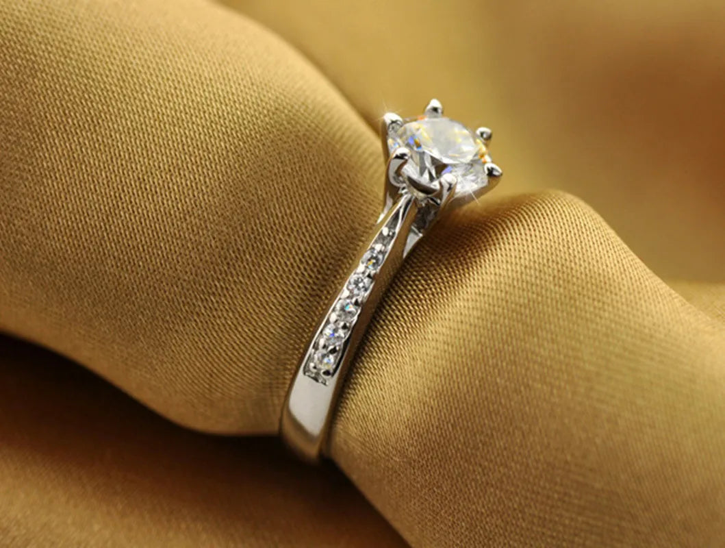 Anillo Solitario Plata 925