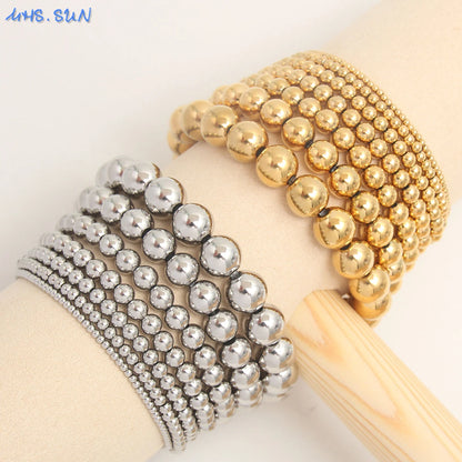 Pulsera Vintage de Bolitas de Acero