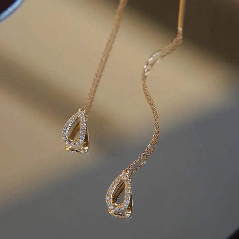 Pendientes Gota de Cristal Colgantes Largos