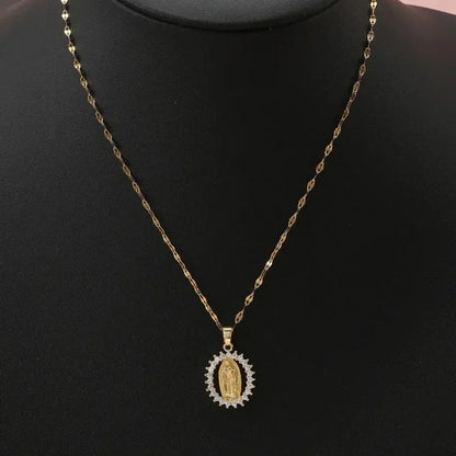 Collar de Virgen Milagrosa Zirconia