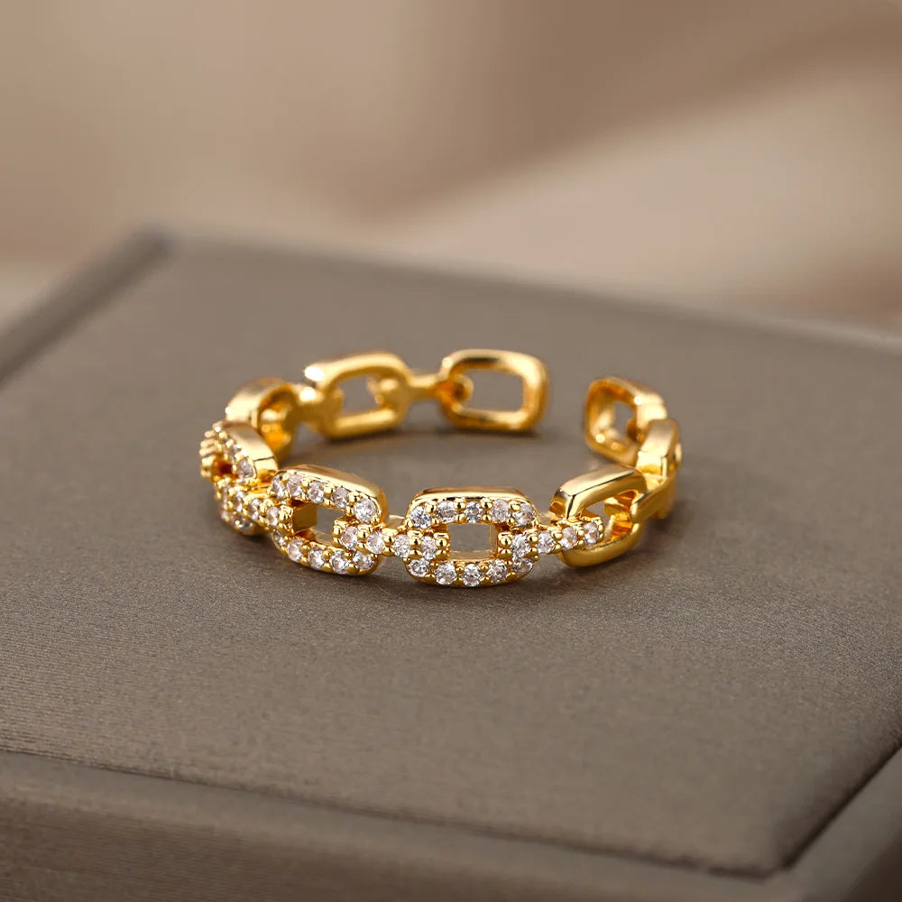 Anillo Trenza Zirconia Ajustable