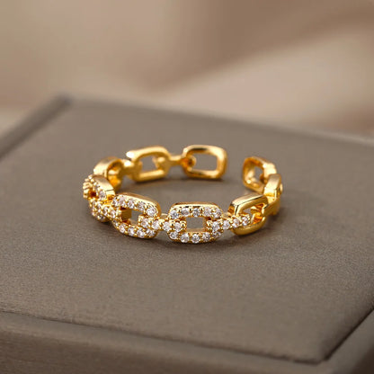 Anillo Trenza Zirconia Ajustable