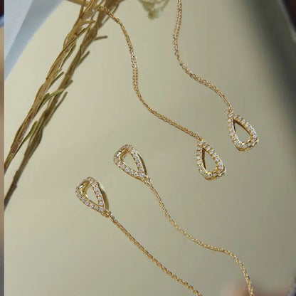 Pendientes Gota de Cristal Colgantes Largos