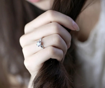 Anillo Solitario Plata 925