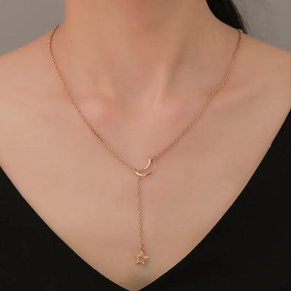 Collar Luna y Estrella Celestial Dorado