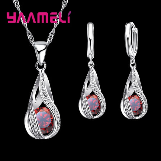 Set Collar y Pendientes Gota de Rocío