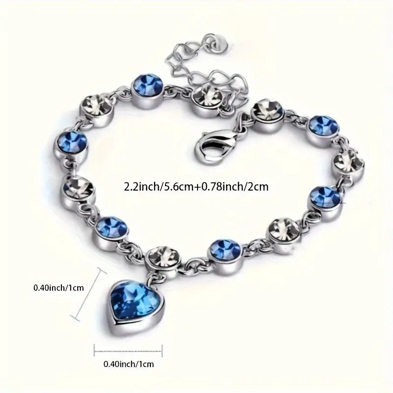 Pulsera Ocean Heart Glow | Oro Blanco