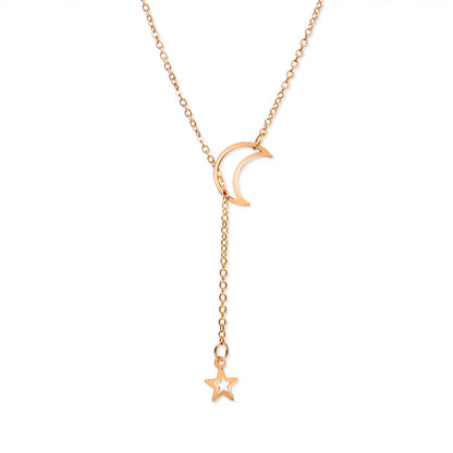 Collar Luna y Estrella Celestial Dorado