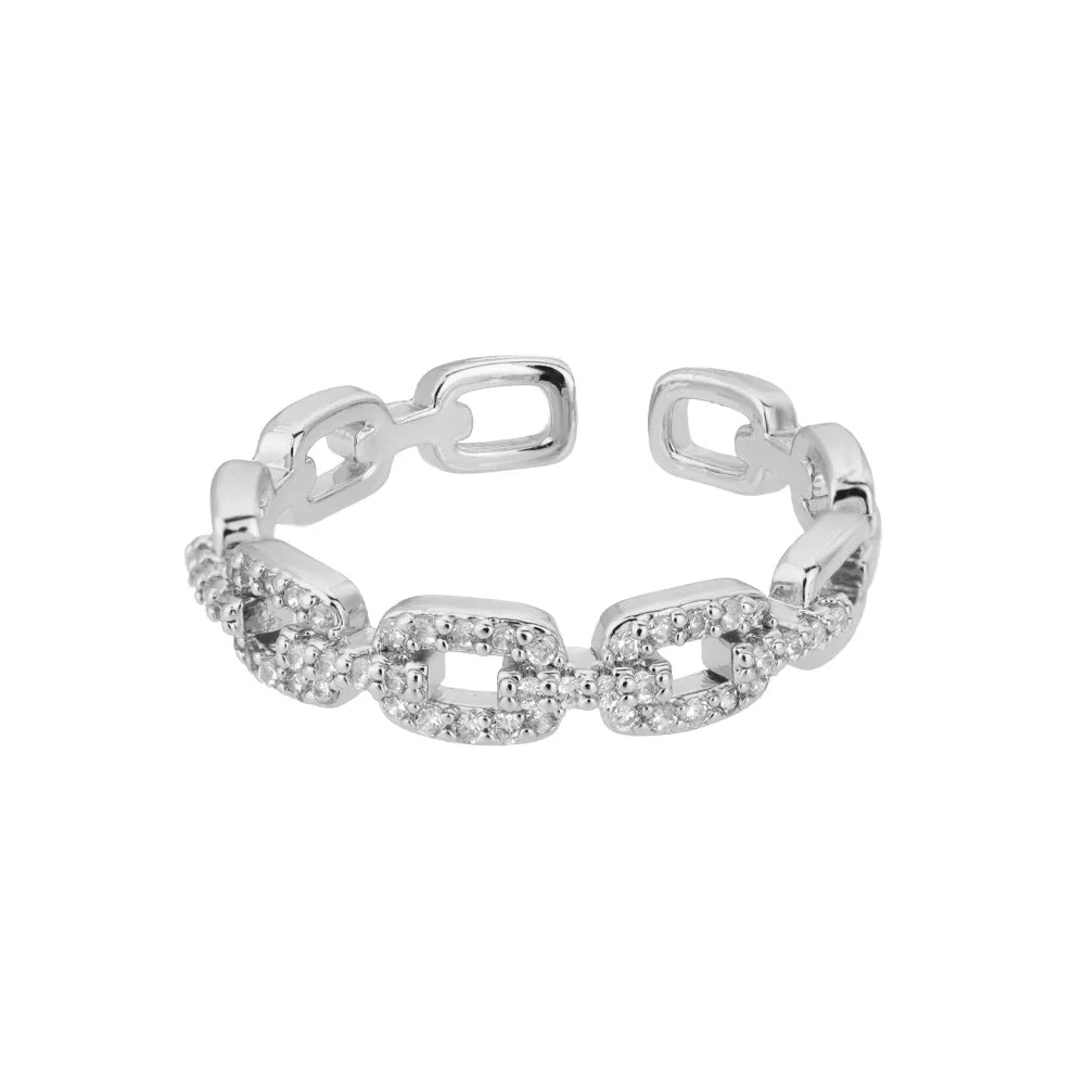 Anillo Trenza Zirconia Ajustable