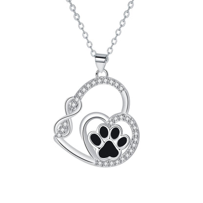 Collar de Doble Amor Infinito y Huella de Pata