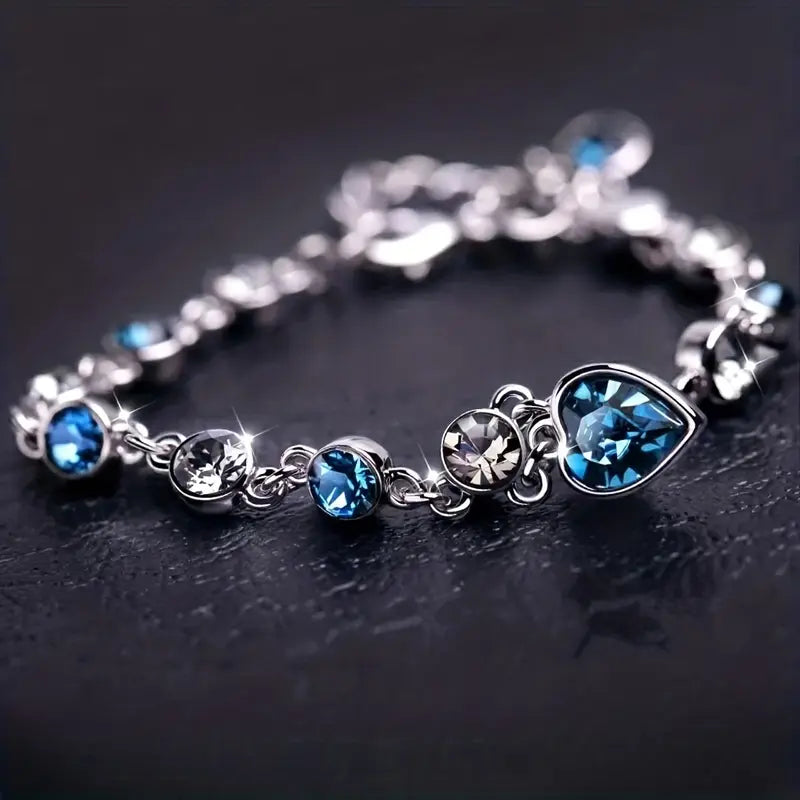 Pulsera Ocean Heart Glow | Oro Blanco