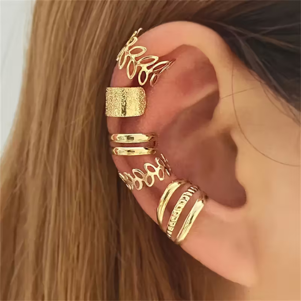 Set 5 Pendientes Dorados Vintage