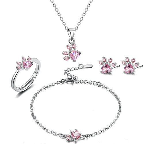Set de Joyería de Pata en Oro Rosa