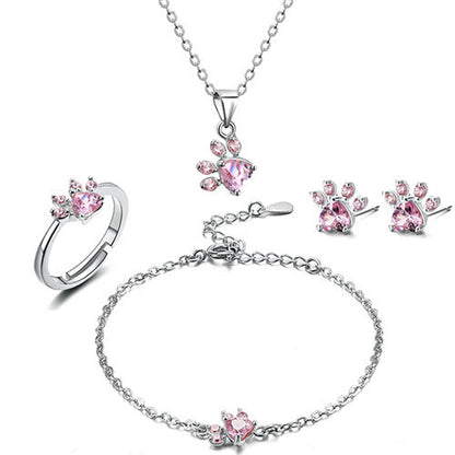 Set de Joyería de Pata en Oro Rosa