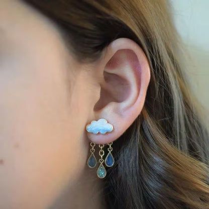 Pendientes Nube con Borlas