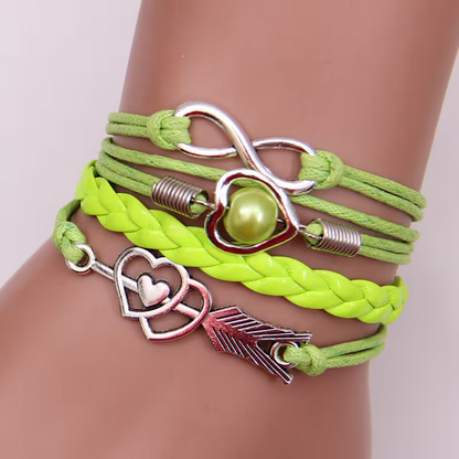 Pulsera Multicapa Corazón Multicolor