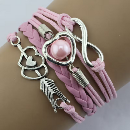 Pulsera Multicapa Corazón Multicolor