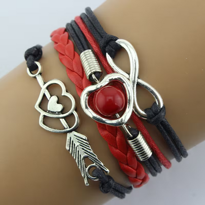 Pulsera Multicapa Corazón Multicolor