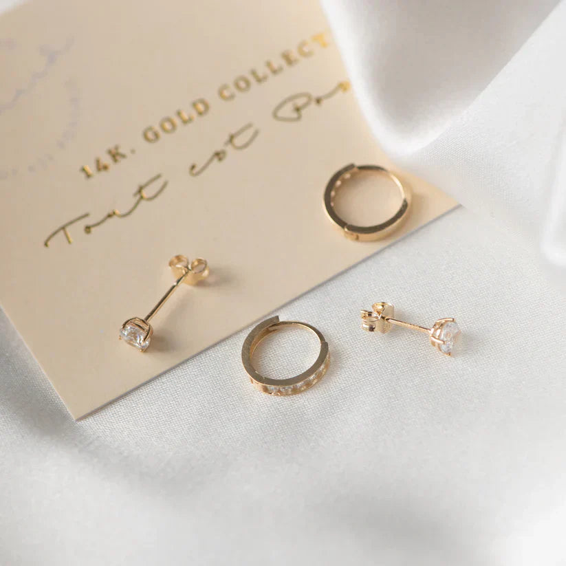 Set de Pendientes de Piedra Dara Brillane | Oro