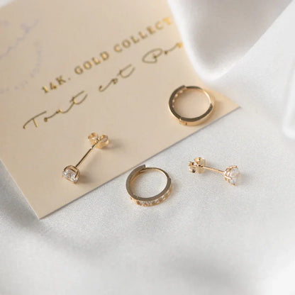 Set de Pendientes de Piedra Dara Brillane | Oro