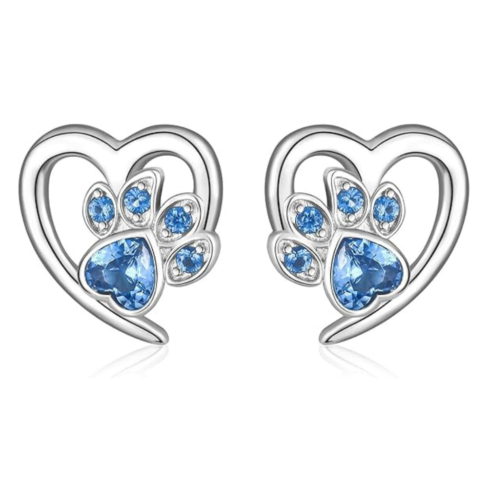 Pendientes de Pata y Corazón con Zirconia