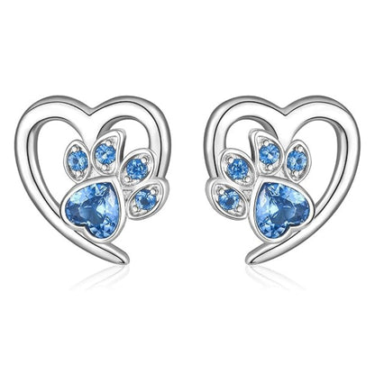 Pendientes de Pata y Corazón con Zirconia