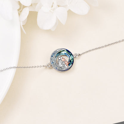 Pulsera Ajustable de Perro en Plata de Ley con Dije