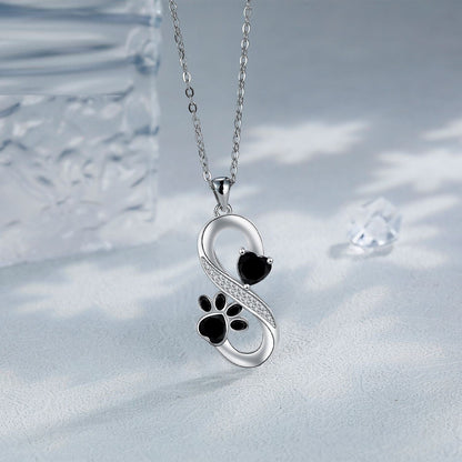 Collar de Corazones, Huella de Pata y Símbolo Infinito