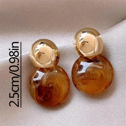 Pendientes Colgantes Aurélie Amber | Oro