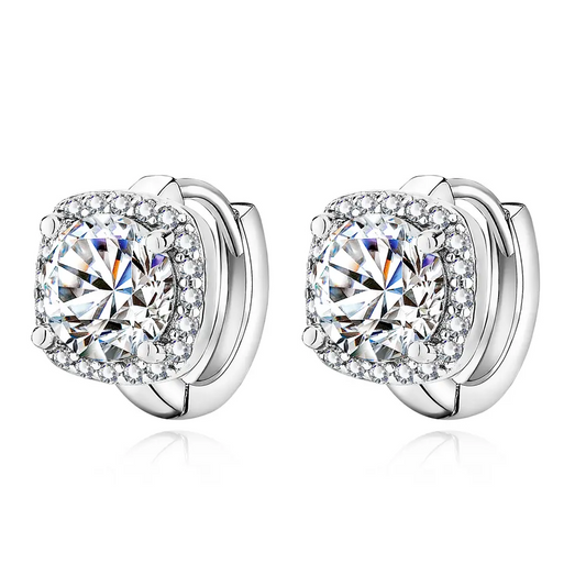 Aretes Cuadrados Nadine | Oro Blanco