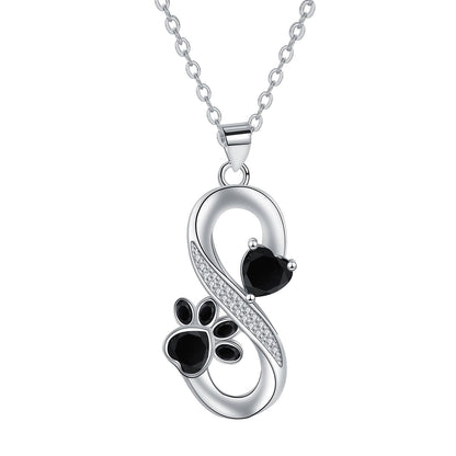 Collar de Corazones, Huella de Pata y Símbolo Infinito