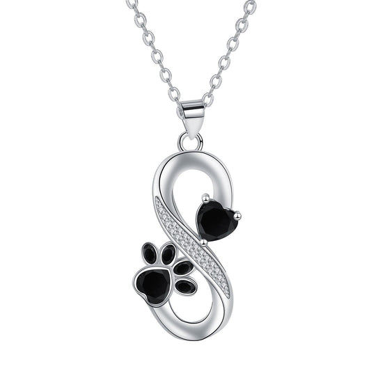Collar de Corazones, Huella de Pata y Símbolo Infinito